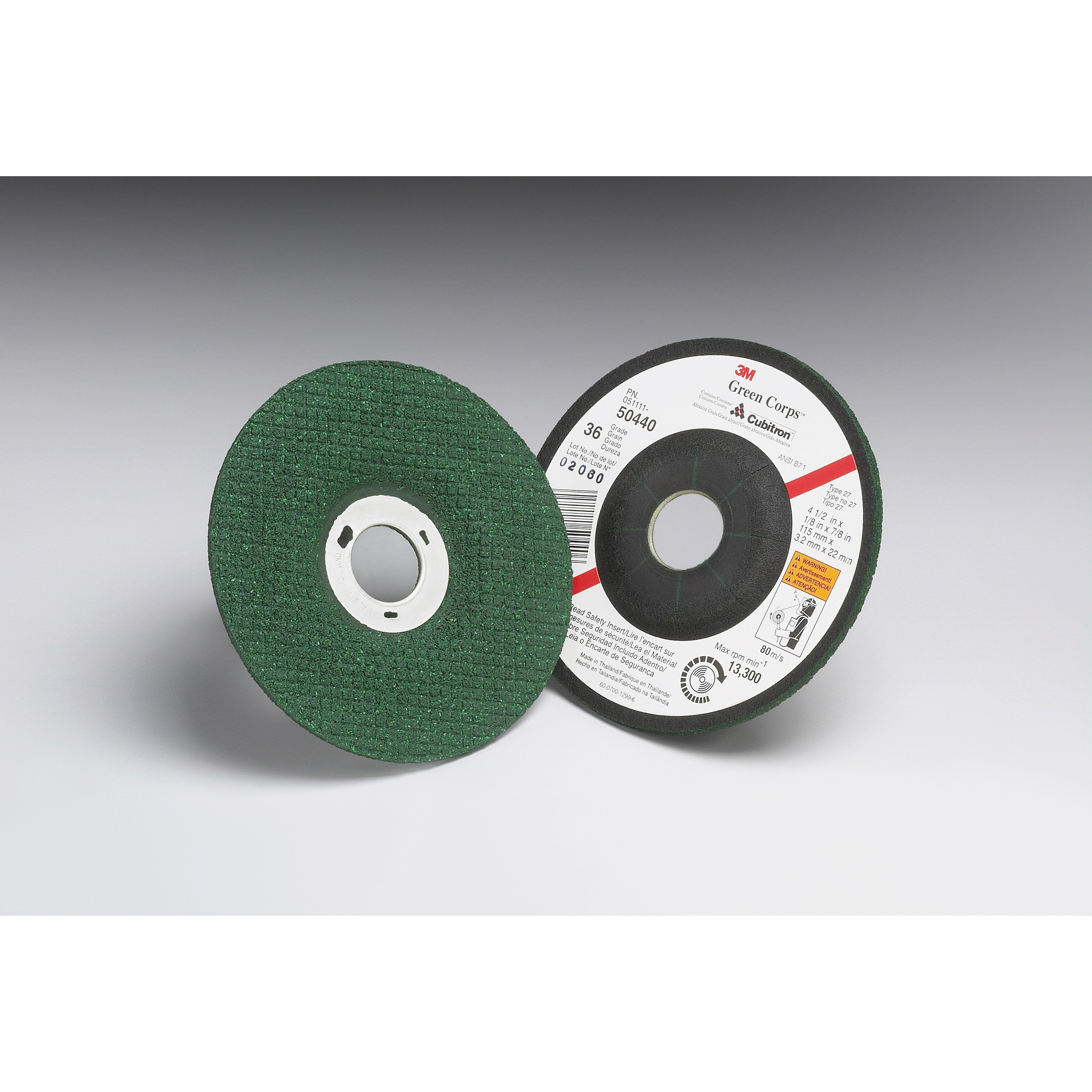 Green Corps™ 7000118590 Flexible Grinding Wheel, 4-1/2 in Dia Wheel x 1/8 in THK Wheel, 7/8 in Center Hole, 36 Grit, Ceramic Abrasive
