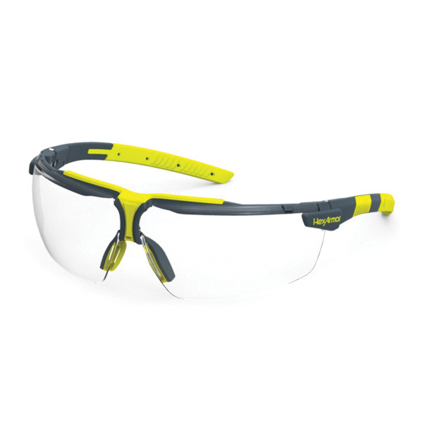 HexArmor® 11-19002-03 VS300 Safety Eyewear, TruShield®2F, Clear Lens, Wrap Around Frame, Charcoal, TPU Frame, Polycarbonate Lens, ANSI Z87.1.2015, CE EN166, CSA Z94.3, High Impact Rated Z87+
