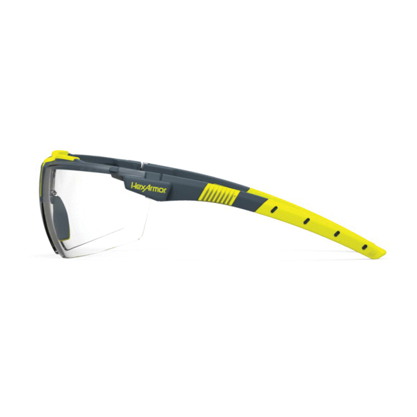 HexArmor® 11-19002-03 VS300 Safety Eyewear, TruShield®2F, Clear Lens, Wrap Around Frame, Charcoal, TPU Frame, Polycarbonate Lens, ANSI Z87.1.2015, CE EN166, CSA Z94.3, High Impact Rated Z87+