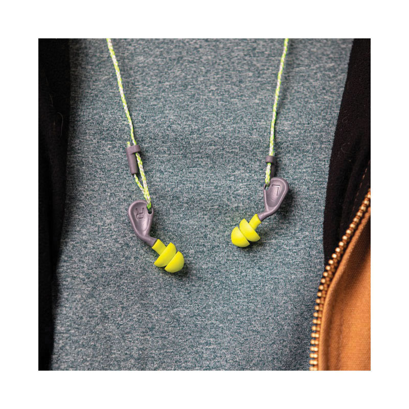 HexArmor® simpleFit® 18-21001 Guided Earplugs, 25 dB Noise Reduction, Flanged/Oval Shape, ANSI S3.19-1974/Z94.2-2014, CSA Class A(L), EN 352-2:2002, Reusable, Corded Design