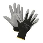 Honeywell Safety Pure Fit™ 380-L General Purpose Gloves, L, Nitrile/Polyurethane Palm, Nylon, Black/Gray, Knit Wrist Cuff, Nitrile/Polyurethane Coating, Resists: Abrasion, Cut and Puncture, Nylon Lining