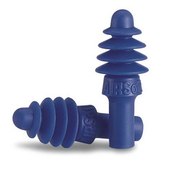 Howard Leight by Honeywell DPAS-1 AirSoft® Multi-Use Earplugs, 27 dB Noise Reduction, 4-Flange Shape, 2003/10/EC, 89/686/EEC, ANSI S12.6/1997, ANSI S3.19-1974, EN 352-2:1993, Z94.2-1994, Reusable, Uncorded Design