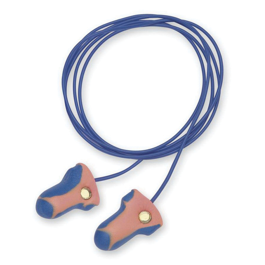 Howard Leight by Honeywell LT-30 Laser Trak® Metal Detectable Earplugs, 33 dB Noise Reduction, T-Shape Shape, ANSI S3.19-1974, Disposable, Corded Design