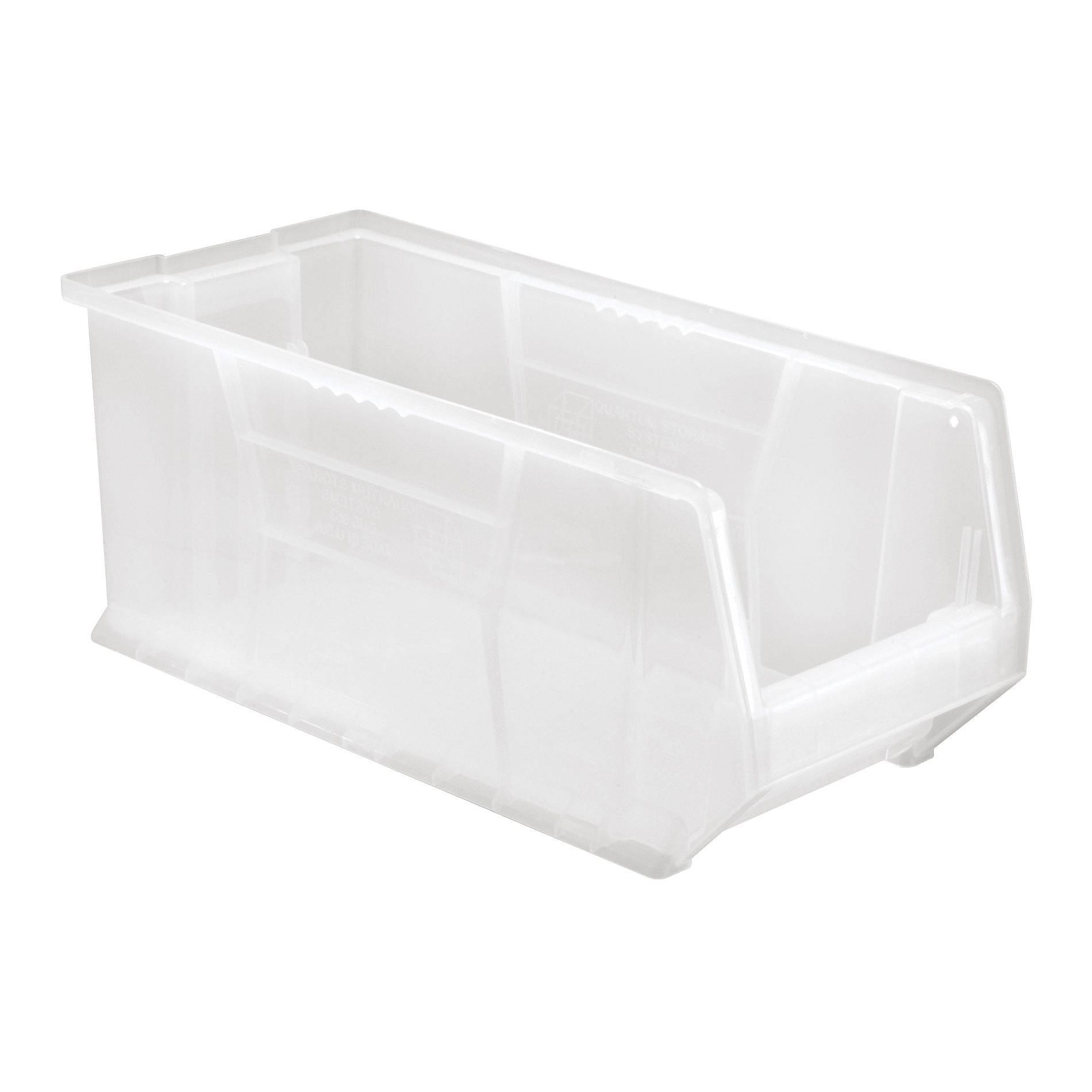 Quantum® HULK QUS953CL Heavy Duty Stackable Container, 23-7/8 in L x 11 in W x 10 in H, 1.52 cu-ft, Clear