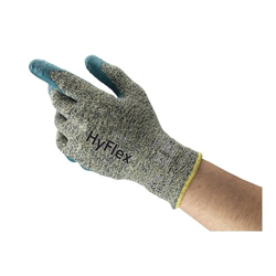 HyFlex® 11-501 Medium Duty Cut Resistant Gloves,  Foam Nitrile Coating, DuPont™ Kevlar®/Lycra®/Intercept Technology®, Knit Wrist Cuff, Resists: Abrasion, Cut and Puncture, ANSI Cut-Resistance Level: A5, ANSI Puncture-Resistance Level: 3