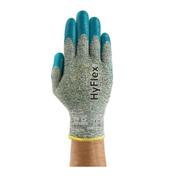 HyFlex® 11-501 Medium Duty Cut Resistant Gloves,  Foam Nitrile Coating, DuPont™ Kevlar®/Lycra®/Intercept Technology®, Knit Wrist Cuff, Resists: Abrasion, Cut and Puncture, ANSI Cut-Resistance Level: A5, ANSI Puncture-Resistance Level: 3