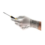 HyFlex® 205654 11-600 Light Duty General Purpose Gloves, Coated, Palm/Finger Dipped Style, SZ 10, Polyurethane Palm, Nylon, Black/Gray, Elastic/Knit Wrist Cuff, Polyurethane Coating, Resists: Abrasion and Cut, 15 ga Nylon Lining