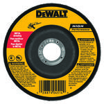 DeWALT® High Performance™ Guaranteed Tough® DW4624 Flat Depressed Center Grinding Wheel, 6 in Dia x 1/4 in THK, 7/8 in Center Hole, 24 Grit, Aluminum Oxide Abrasive