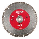 Milwaukee® 49-93-7040 Premium Segmented Circular Diamond Saw Blade, 14 in Dia Blade, 1 in, 20 mm Arbor/Shank, Wet/Dry Cutting