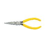 Klein® D203-7 Side Cutting Standard Long Nose Plier, Knurled Steel Jaw, 2.438 in L x 0.688 in W Jaw, 7.188 in OAL