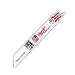 Milwaukee® SAWZALL® 48-00-5092 Straight Back Thin Kerf Reciprocating Saw Blade, 6 in L x 3/4 in W, 10 TPI, Bi-Metal Body, Universal/Toothed Edge Tang