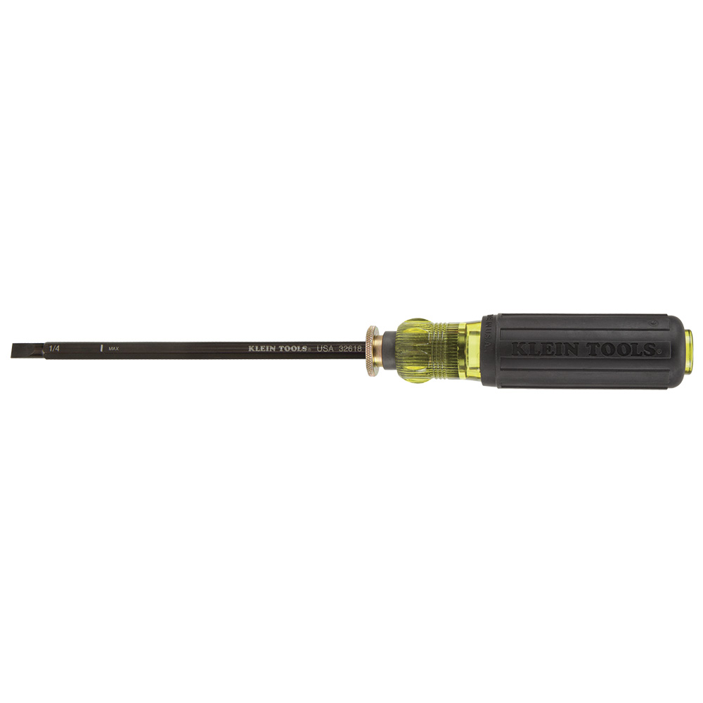 Klein® 32751 Adjustable Length Screwdriver, #2, 1/4 in Phillips®/Slotted Point, 13-3/8 in OAL, Rubber Handle