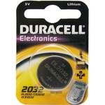 Duracell® DL2032BPK Coin Battery, Lithium-Manganese Dioxide, 3 VDC Nominal, 200 mAh Nominal, 2032, 3.3 VDC Charge