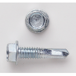 Peco 1224X114HTJ Type 5 Self-Drilling Screw, #12-24, 1-1/4 in OAL, Hex Washer Head, Hex/Slotted Drive, Zinc, Stalgard®/Zinc Plated, Milled Point