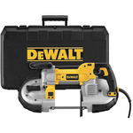 DeWALT® DWM120K Deep Cut Heavy Duty Portable Band Saw Kit, 5 in Round, 5 x 4-3/4 in Rectangular Cutting, 44.875 x 0.5 x 0.02 in Blade, 120 VAC, 100 to 350 fpm Speed