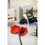 Brady® 65674 Small Electrical Plug Lockout, For Use With 110 VAC Electrical Plug, 1 Padlocks, 1/2 in Dia Max Padlock Shackle, Polypropylene, Red