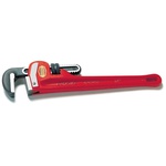 RIDGID® 31010 Heavy Duty Straight Pipe Wrench, 1-1/2 in Pipe, 10 in OAL, Serrated Jaw, Cast Iron Handle