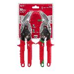Milwaukee® 48-22-4523 2-Piece Aviation Snip Set, 18 ga Cold Rolled Steel/22 ga Stainless Steel Cutting, 5 in L of Cut, Offset Snip, Steel Blade