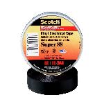 Scotch® 7000006092 Premium Grade Tape, 66 ft L x 3/4 in W, 8.5 mil THK, Rubber Adhesive, PVC Backing, Black