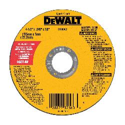 DeWALT® HP™ DW8062 Small Diameter Cut-Off Wheel, 4-1/2 in Dia x 0.045 in THK, 7/8 in Center Hole, 60 Grit, Aluminum Oxide Abrasive