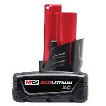 Milwaukee® M12™ REDLITHIUM™ 48-11-2402 High Capacity Rechargeable Cordless Battery Pack, 3 Ah Li-Ion Battery, 12 VDC Charge, For Use With M12™ Cordless Power Tool