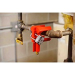 Brady® Prinzing® BS07A-RD 4-Legged Small Ball Valve Lockout, Fits Min Handle Size: 1 in W x 1/2 in THK, Fits Min Pipe Size: 1/2 in, Fits Max Pipe Size: 2-1/2 in, 4 Padlocks, 0 deg F Min Temperature, 175 deg F Max