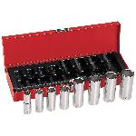 Klein® 65502 Deep Socket Wrench Set, 6 Points, 3/8 in Drive, 8 Pieces, Included Socket Size: 3/8 in, 7/16 in, 1/2 in, 9/16 in, 5/8 in, 11/16 in, 3/4 in, 13/16 in