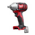 Milwaukee® M18™ 2659-20 Compact Cordless Impact Wrench With Pin Detent, 1/2 in Straight Drive, 3350 bpm, 183 ft-lb Torque, 18 VDC, 6 in OAL