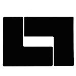 Brady® ToughStripe® 104458 L-Shape Non-Reflective Overlaminate Floor Corner Mark, 10 in L x 4 in W, Black, B-514 Polyester