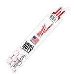 Milwaukee® SAWZALL® The Torch™ 48-00-5784 Demolition Straight Back Reciprocating Saw Blade, 6 in L x 1 in W, 18 TPI, Bi-Metal Body, Universal/Toothed Edge Tang