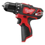 Milwaukee® M12™ 2407-20 Compact Lightweight Cordless Drill/Driver, 3/8 in Chuck, 12 VDC, 0 to 400/0 to 1500 rpm No-Load, 7-3/8 in OAL, Li-Ion Battery
