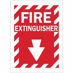 Brady® 86091 Rectangular Fire and Emergency Sign, 14 in H x 10 in W, White on Red, B-302 Polyester, Self-Adhesive Mount