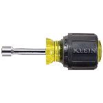 Klein® Cushion-Grip® 610-1/4M Magnetic Nutdriver, 1/4 in, Hollow Shank, Cushion Grip Handle, Polished Chrome