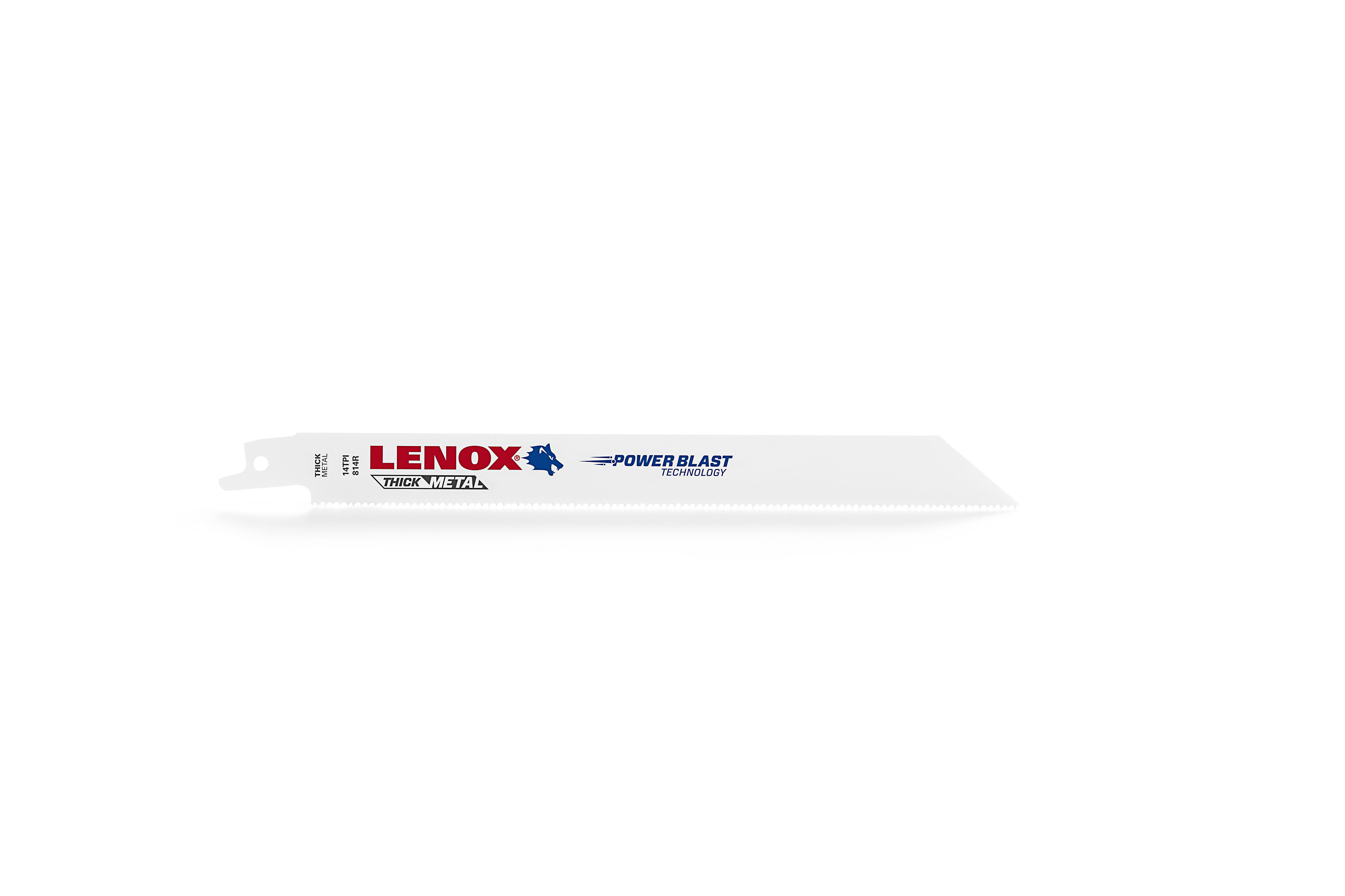 Lenox® Gold® 21519814R Bi-Metal Shatter-Resistant Reciprocating Saw Blade, 8 in L x 3/4 in W, 14 TPI, Steel Body, Universal/Toothed Edge Tang
