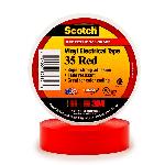 Scotch® 7000006094 Color Coding Tape, 66 ft L x 3/4 in W, 7 mil THK, PVC, Rubber Resin Adhesive, Red