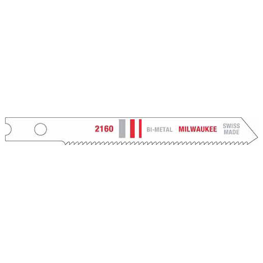 Milwaukee® 48-42-2160 Jig Saw Blade, 2-3/4 in L x 9/32 in W, 24 TPI, Bi-Metal Cutting Edge, Bi-Metal Body
