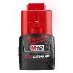 Milwaukee® M12™ REDLITHIUM™ 48-11-2401 Compact Rechargeable Cordless Battery Pack, 1.5 Ah Li-Ion Battery, 12 VDC Charge, For Use With M12™ Cordless Power Tool