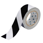 Brady® ToughStripe® 104319 Floor Marking Tape, 100 ft L x 2 in W, Black on White, Polyester
