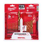 Milwaukee® SHOCKWAVE™ RED HELIX™ 48-89-4631 Impact Duty Drill Bit Kit, 23 Pieces, For Use With All Drill, HSS, Titanium Coated