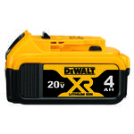 DeWALT® DCB204 XR® Premium Rechargeable Battery Pack, 4 Ah Li-Ion Battery, For Use With DeWALT® 20 V Power Tool
