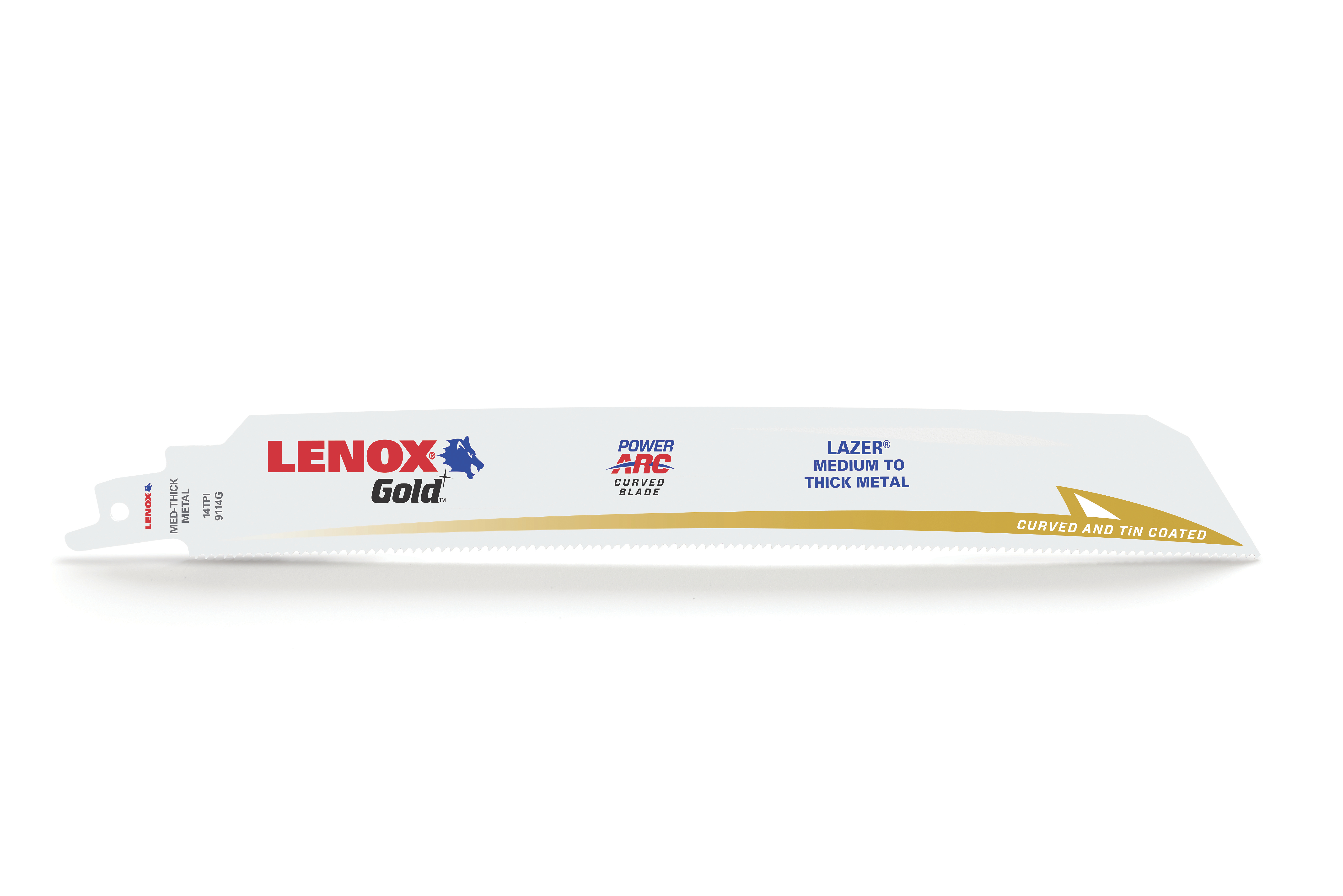 Lenox® Gold® 210989114GR Reciprocating Saw Blade, 9 in L x 1 in W, 14 TPI, Bi-Metal Body