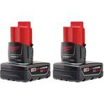 Milwaukee® M12™ REDLITHIUM™ 48-11-2412 Rechargeable Cordless Battery Pack, 3 Ah Li-Ion Battery, 12 VDC Charge, For Use With M12™ Cordless Power Tool
