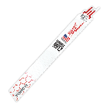 Milwaukee® SAWZALL® The Torch™ 48-00-5713 Demolition Straight Back Reciprocating Saw Blade, 9 in L x 1 in W, 10 TPI, Bi-Metal Body, Universal/Toothed Edge Tang