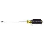 Klein® Cushion-Grip® 601-6 Screwdriver, 3/16 in Cabinet Point, Steel Shank, 9-3/4 in OAL, Acetate Handle, Polished Chrome, ANSI/ASME Specified