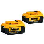 DeWALT® 20V MAX* MATRIX™ XR™ DCB204-2 2-Piece High Capacity Premium Slide, 4 Ah Li-Ion Battery, 20 VDC Charge, For Use With DeWALT® 20 V MAX Li-Ion Chargers and Power TMAX