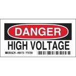 Brady® 84875 Rectangular Electrical Safety Sign, DANGER, 3-1/2 in H x 5 in W, Black/Red on White, B-302 Polyester, Self-Adhesive Mount