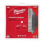 Milwaukee® 49-93-7940 Premium Segmented Circular Diamond Saw Blade, 14 in Dia Blade, 1 in, 20 mm Arbor/Shank, Wet/Dry Cutting