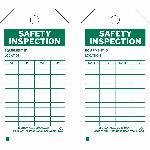 Brady® 86556 Rectangular Self-Laminating Safety Inspection Tag, 5-3/4 in H x 3 in W, Green on White, 3/8 in Hole, B-851 Polyester