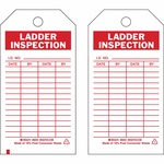 Brady® 86555 Rectangular Inspection and Material Control Tag, 5-3/4 in H 3 in W, Red on White, 3/8 in Hole, B-851 Polyester