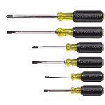Klein® Cushion-Grip® 85074 Screwdriver Set, 6 Pieces, Steel/Rubber, Polished Chrome